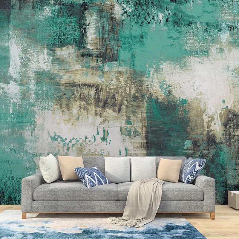 Reclaimed Surface Wall Mural Decal for Accent Wall, Dark Green, Personalized Size Available
