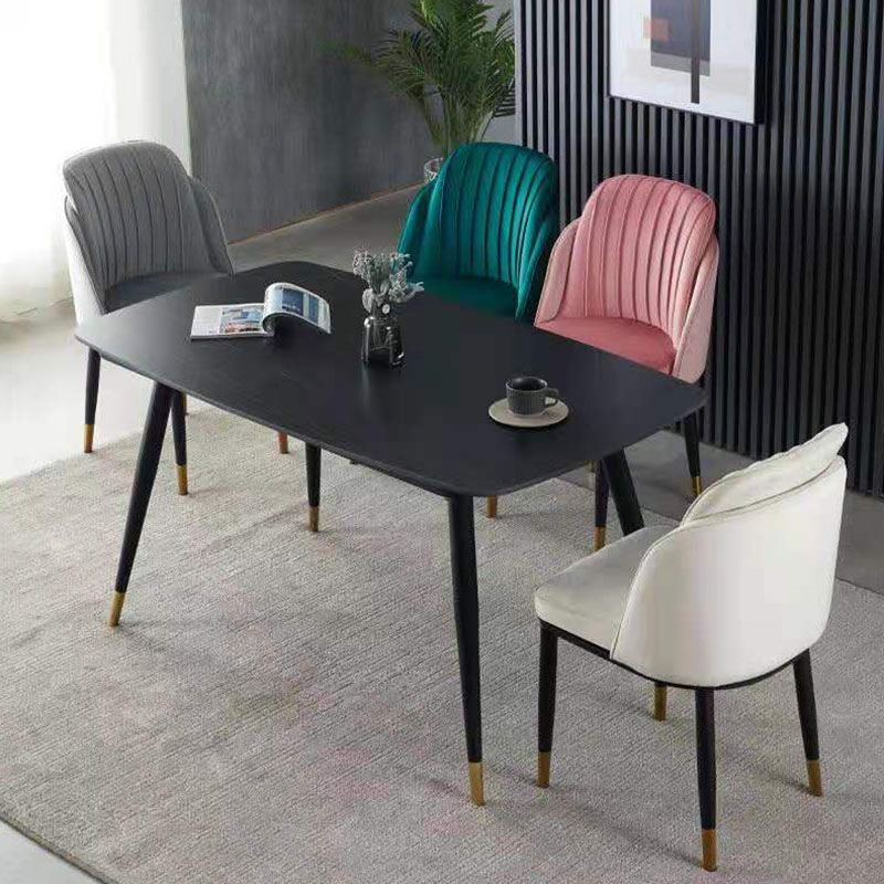 Glam Armless Velvet Dining Chair Parsons Chair in Matte Finish for Home