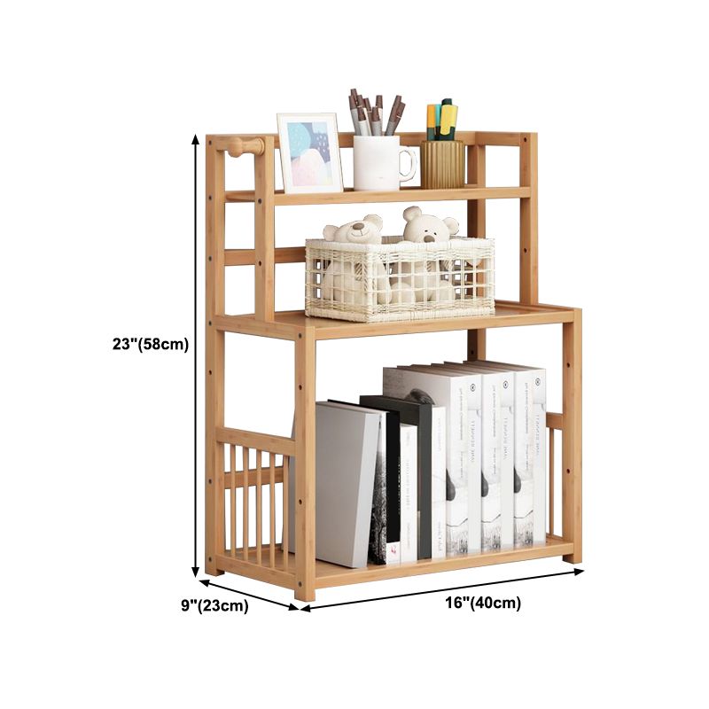 Bamboo Shelf Bookcase Natural Open Back Bookcase for Study Room