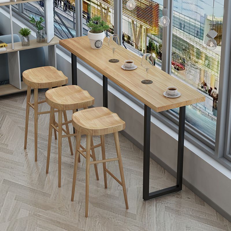 Industrial Style Rectangle Bar Table Solid Wood Bar Dining Table for Dining Room