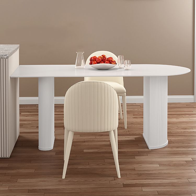 Solid Wood Modern Free Form Dining Table Sintered Stone Top Table for Dining Room