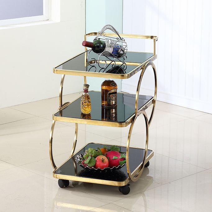 31.5"H Rolling Modern Prep Table Metal Rectangular Prep Table for Dining Room