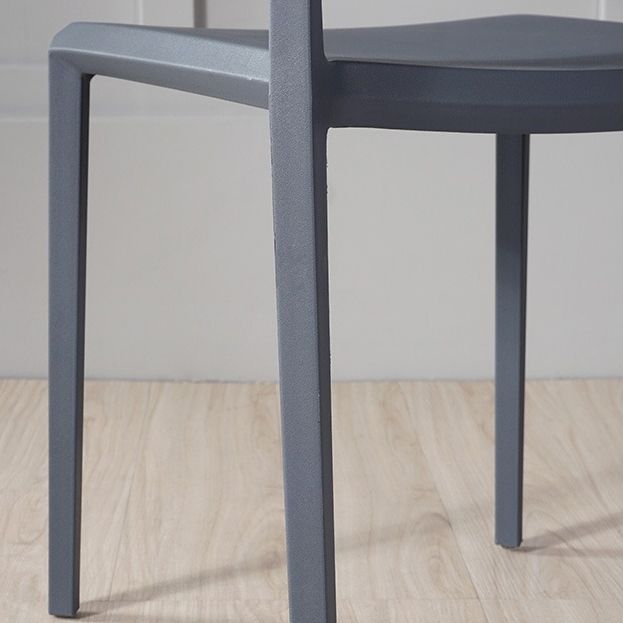 Nordic Style Armless Plastic Dining Room Chairs Open Back Dining Side Chair