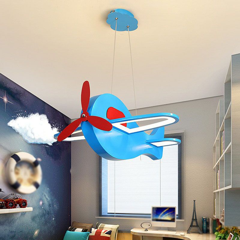 Lustre en forme d'avion Light Light Light Kids Style Acrylique chambre LED Light
