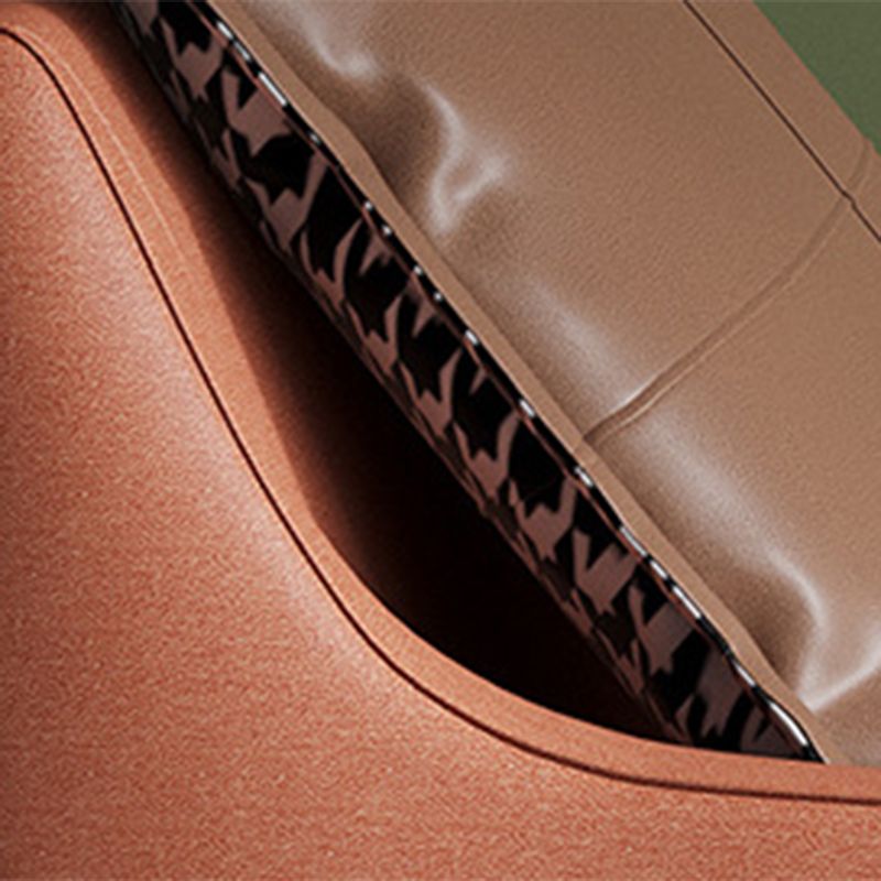 Nordic Style Bonded Leather Square Arms Pillow Back Lounge Accent Chair