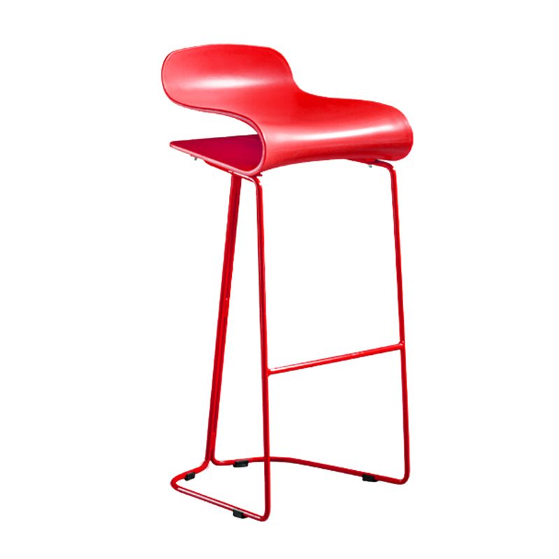 Scandinavian Restaurant Footrest Stool Matte Finish Plastic Bar Stool