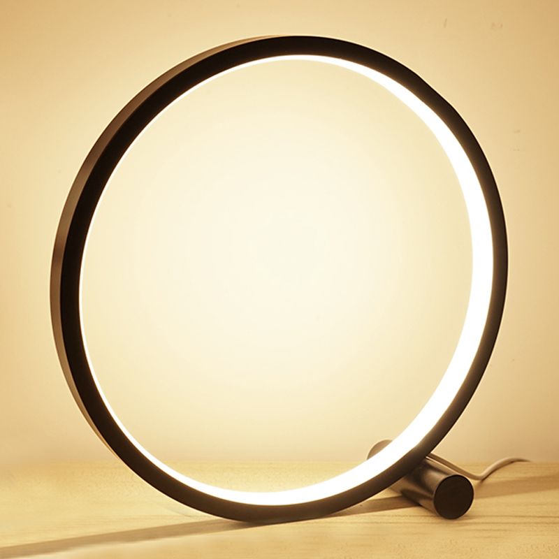 Lampada da tavolo Circle 1 luce Lampade da comodino contemporanee in metallo per camera da letto