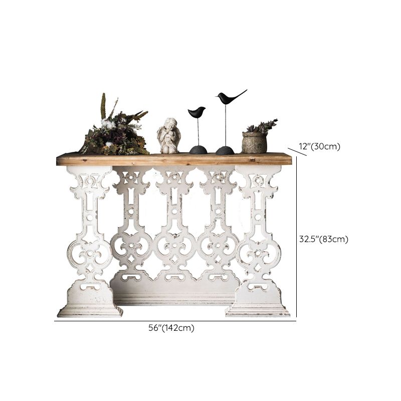 French Country Wood Console Table Rectangle End Table for Hall