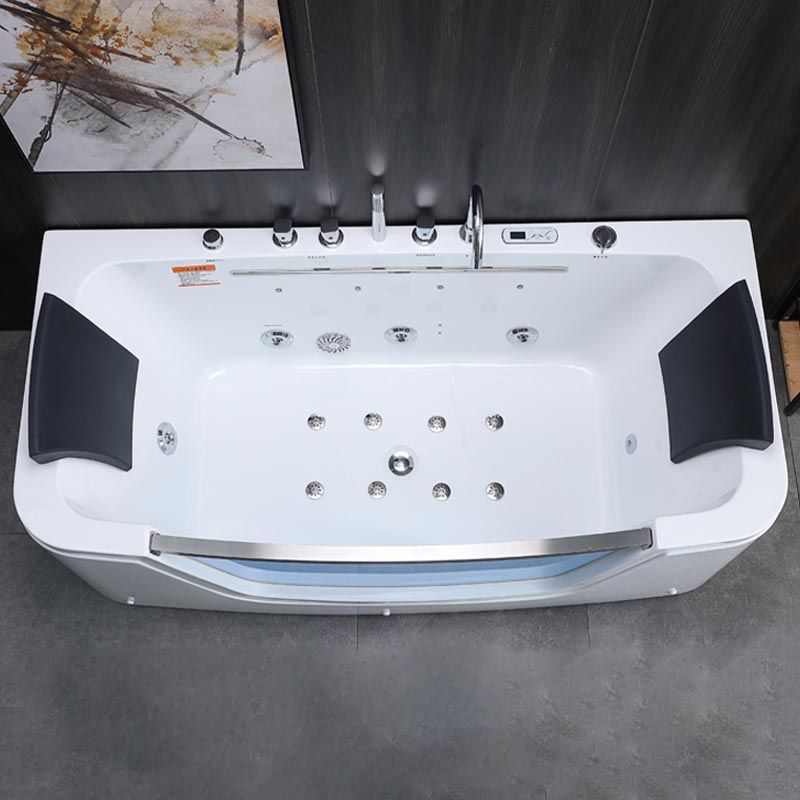 Bathroom Modern Acrylic Bath Tub Back to Wall Center Drain Tub