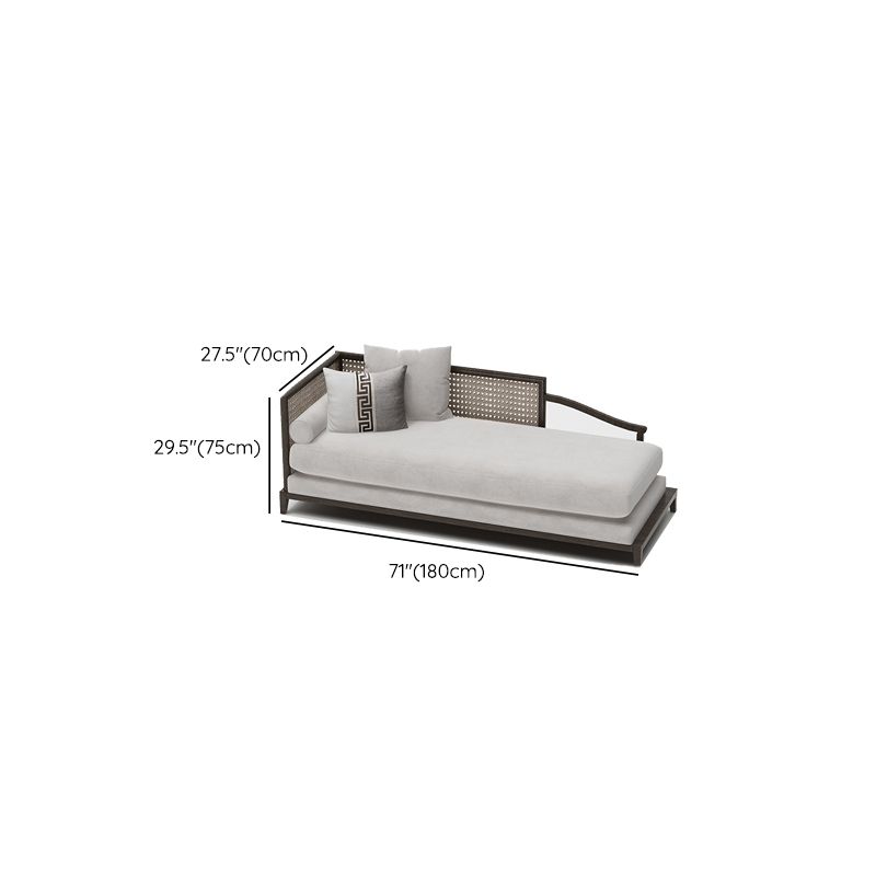 Traditional Living Room Chaise Solid Wood Chaise Lounge with Upholstered
