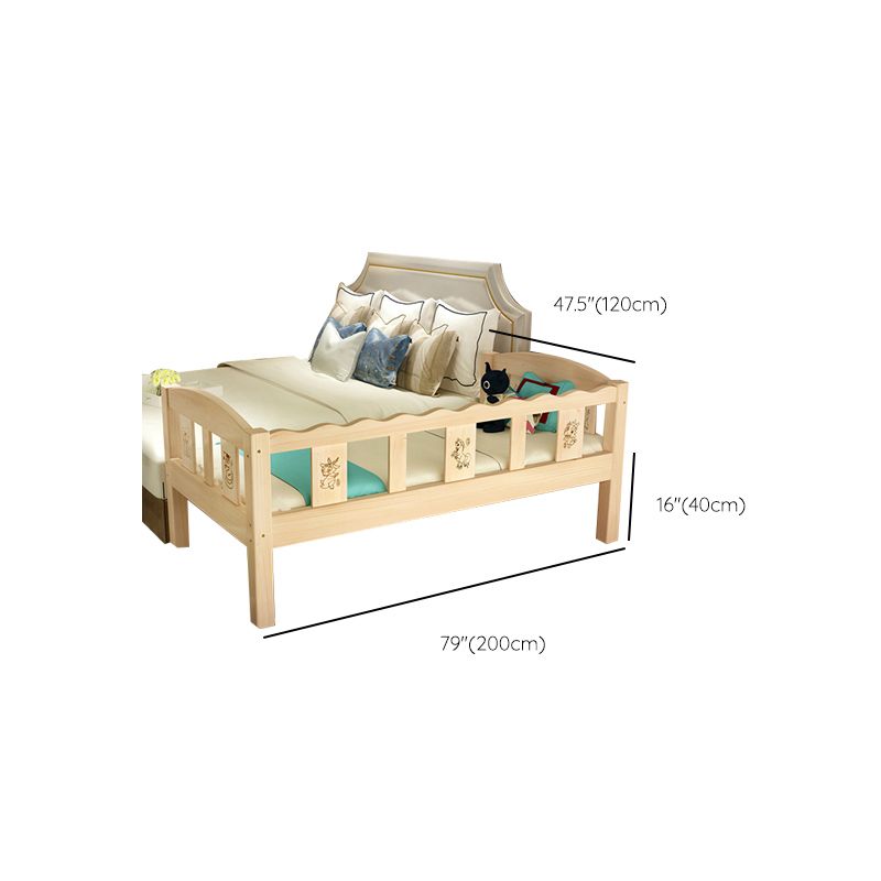 Washed Natural Solid Wood Nursery Crib Contemporary with Guardrail