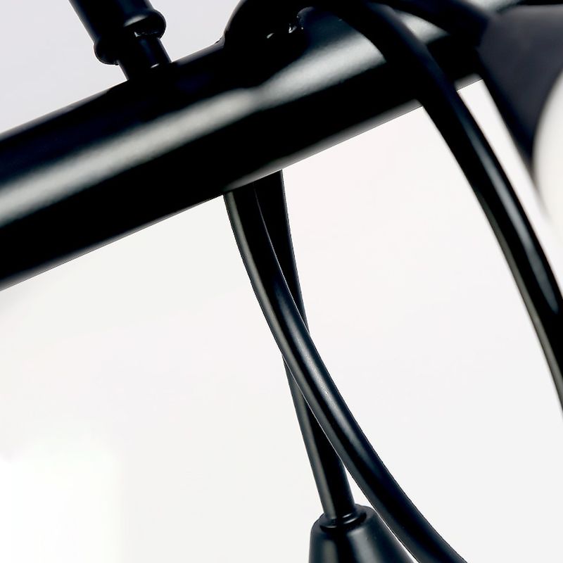 Glass Shaded Island Lighting Fixture Minimalist Style White Island Pendant Light