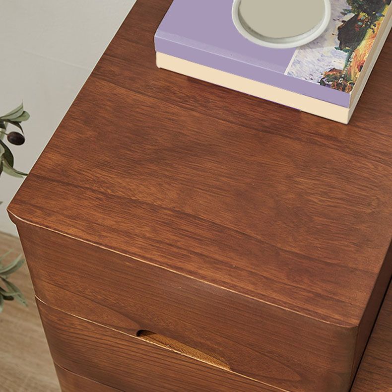 White and Brown Wooden Lingerie Chest Vertical Storage Chest Dresser with Wheels