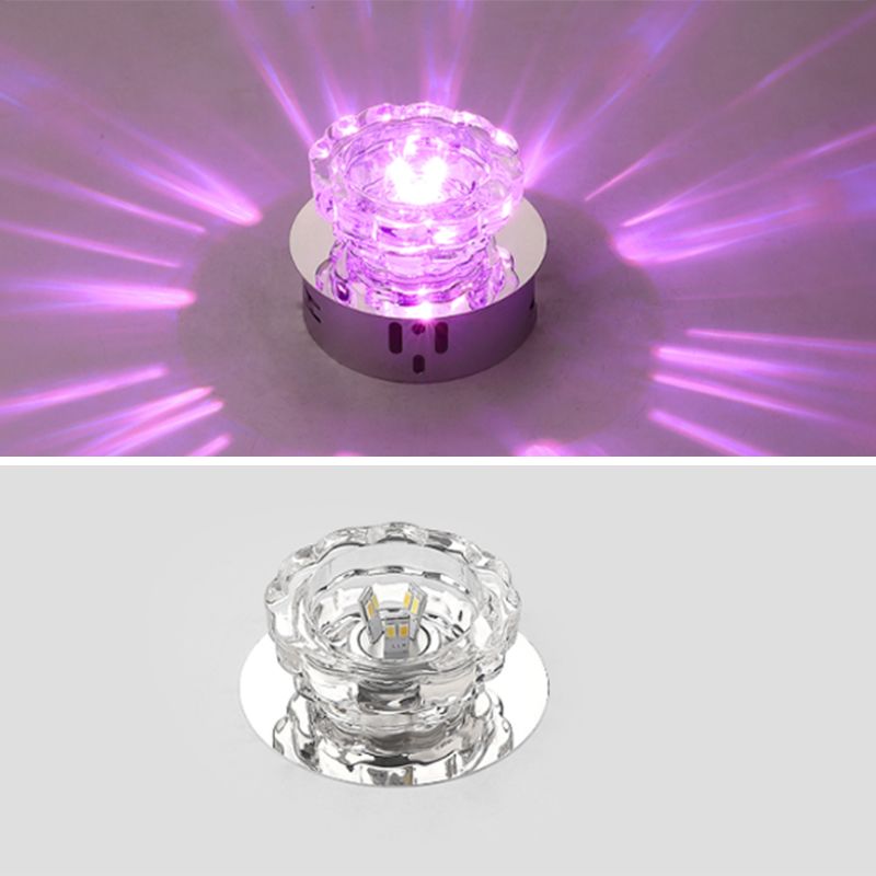 Mini Crystal Ceiling Downlight Simplicity Stainless Steel LED Flush Mount Recessed Lighting