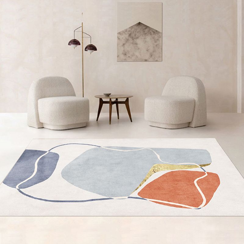 Tapis d'intérieur nordique moderne, couleur Morandi, en Polyester, avec support antidérapant, pour salon