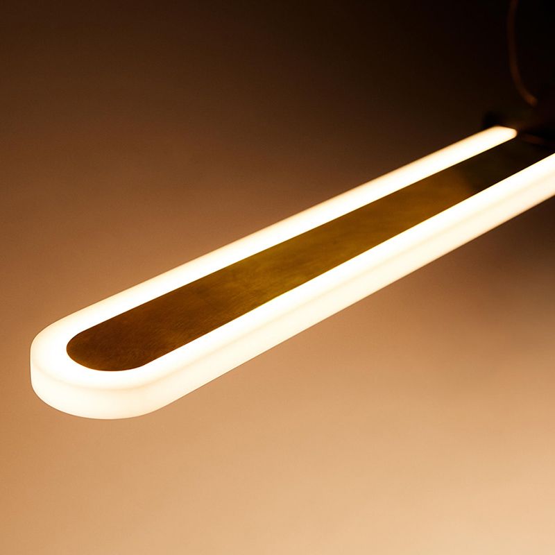 Modern Style Linear Pendant Light Metal 1 Light Island Pendant Light