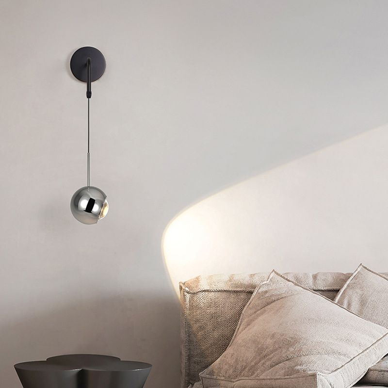 Contemporary Wall Light Fixture Simple Wall Light Sconce with Metal Shade for Bedroom