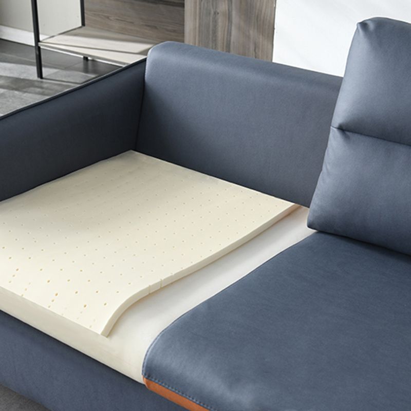 Modern Sewn Pillow Back Sofa 4-Seat Square Arm Couch with Storage