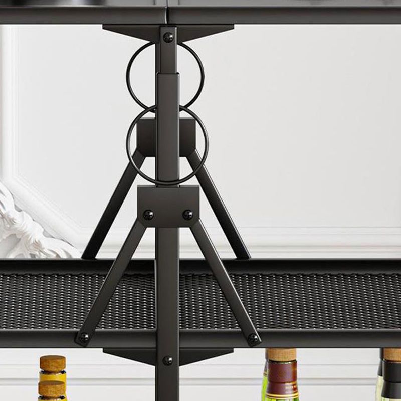 35.43" High Rolling Modern Prep Table Metal Prep Table for Dining Room