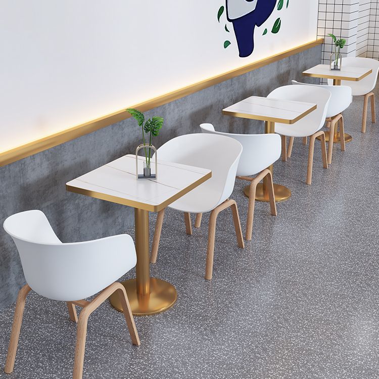 Mesa de lujo tradicional de metal con base de pedestal para cocina y comedor
