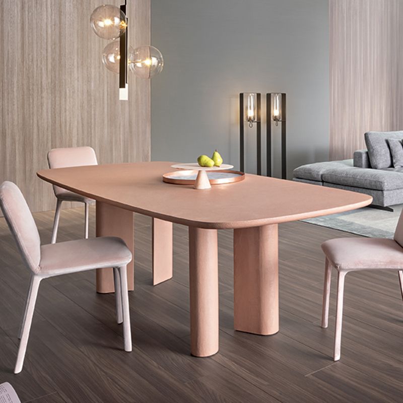 Rechteck minimalistische Esstisch Massivholz fester Tisch mit 4 Beinen