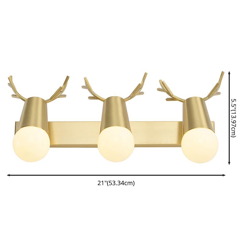 Badezimmer Wandmontage Leuchte zeitgenössische goldene Wandleuchten mit Geweih Metallschatten