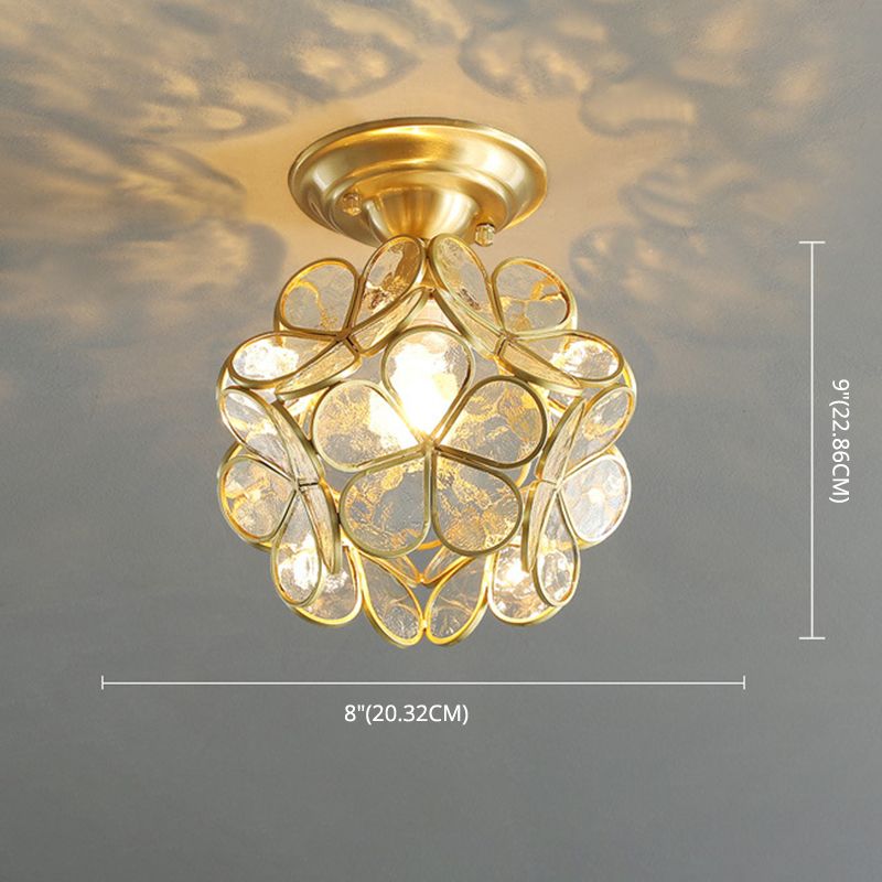 Ceiling Mounted Fixture Minimalist Style Shaded Glass Close to Ceiling Lighting Fixture