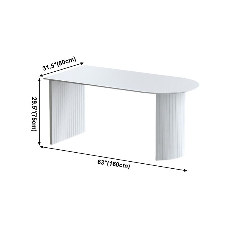 Mesa de comedor contemporánea de madera maciza mesa blanca de madera blanca con alto contenido de brillo para comedor