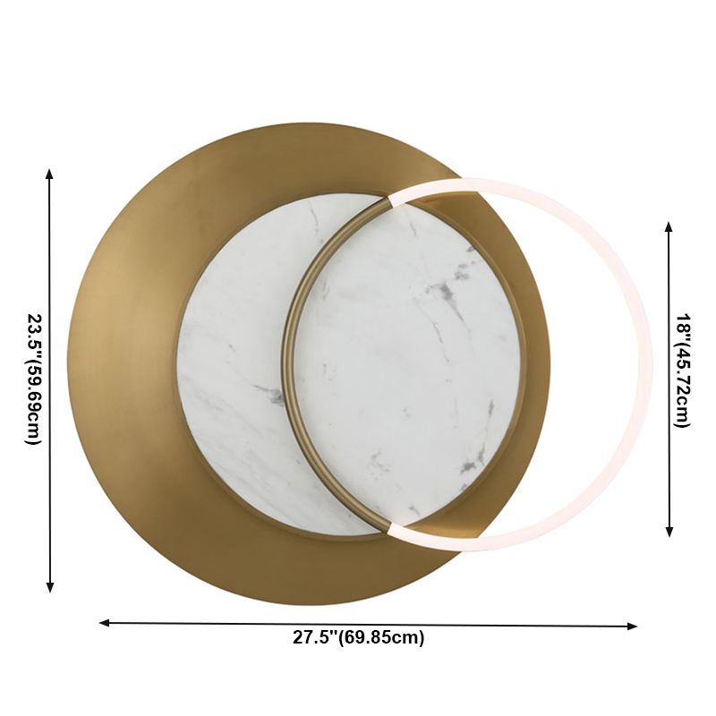 Metall runde Schattenwandbeleuchtung moderner Stil 1 Leichtem Wandleuchte in Messing