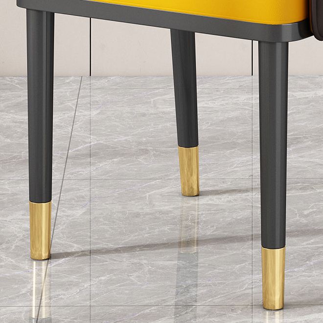 Glam Style Parsons Dining Side Chair Leather Indoor Dining Chair