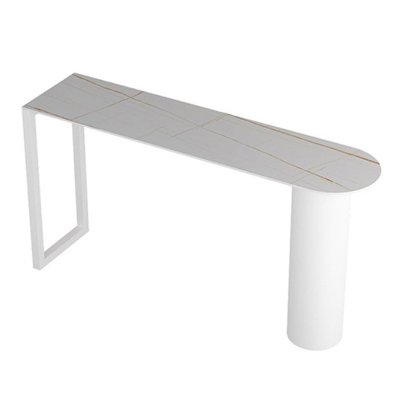 Glam Pub Height Dining Table Stone Top Pub Table for Patio Use