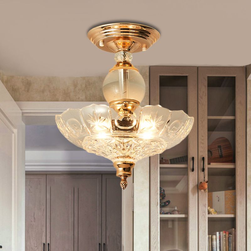 12 "/16" diámetro acampado semi flanpes de montura moderna 1 lámpara de techo ligera en negro/dorado con soportes de cristal