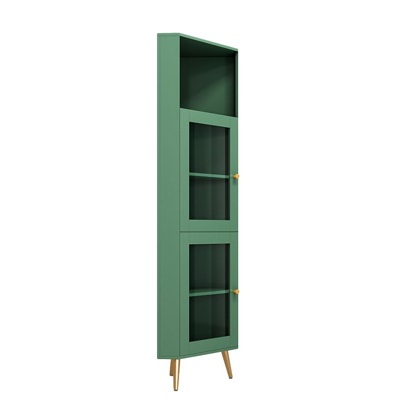 Wooden Storage Cabinet with 2 Glass Doors and Storage Shelf Modern