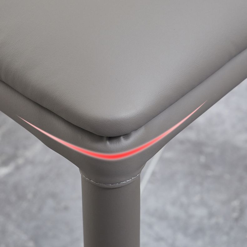 Sillas laterales sólidas sin brazos de diseño contemporáneo, sillas de comedor de cuero para el hogar