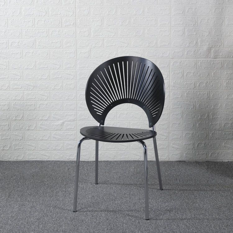 Ensemble de chaises de salle à manger de cuisine en bois de style moderne, chaises latérales à dossier ouvert