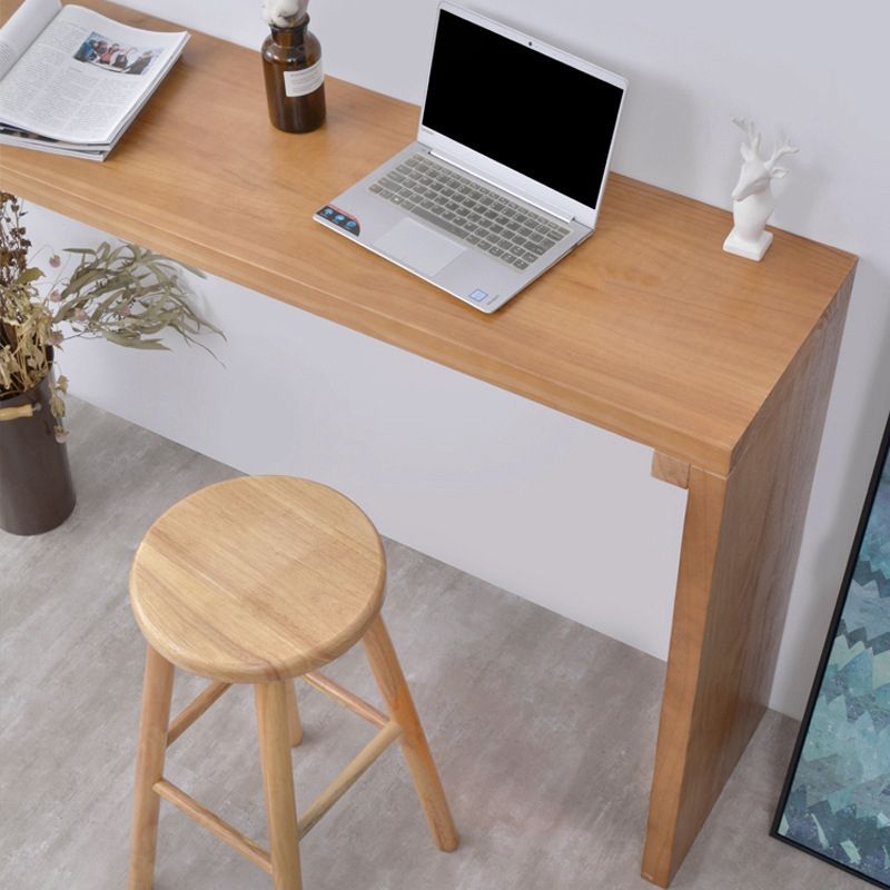 Industrial Style 1/2 Pieces Bar Table Set Rectangle Bar Table with Wooden Stools