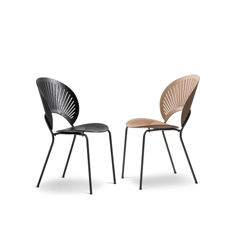 Sillas de metal de estilo industrial, silla lateral con respaldo abierto para comedor (juego de 2)