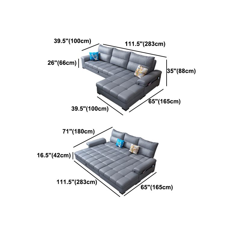 Tufted Back Faux Leather Stain-Resistant Furniture Sectionals
