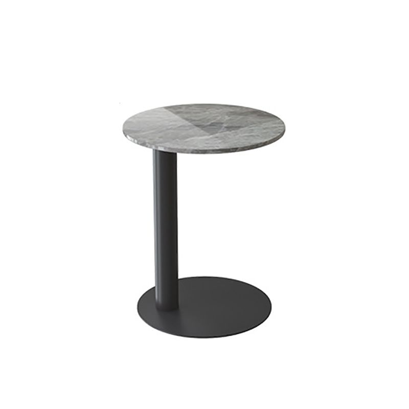 Modern Stone Pedestal Cocktail Table Round Coffee Table - White/Grey