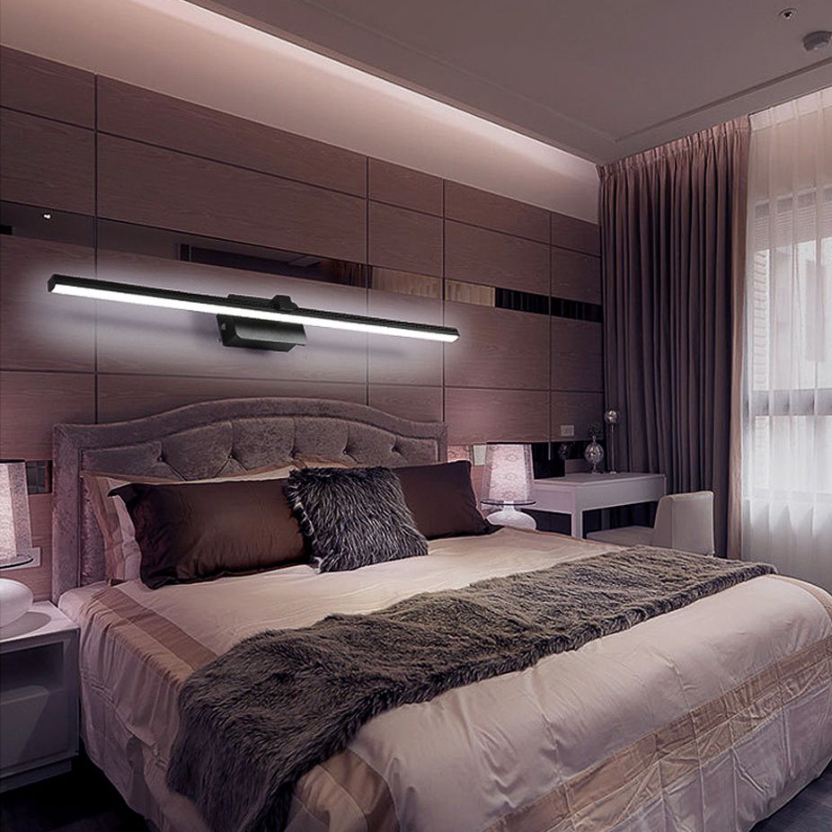 Luce di vanità lineare in bianco/nero Modernista 16 "/19.5" W Light Aibici per pareti in alluminio LED in luce calda/bianca