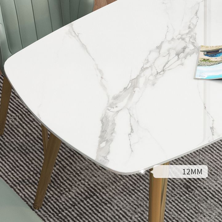 Rectangle Fixed Dining Table Luxury Sintered Stone Kitchen Table