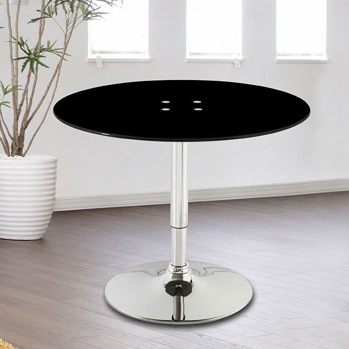 Modern Round Dining Room Table Tempered Glass Table with Pedestal Base for Home Kitchen Dinner