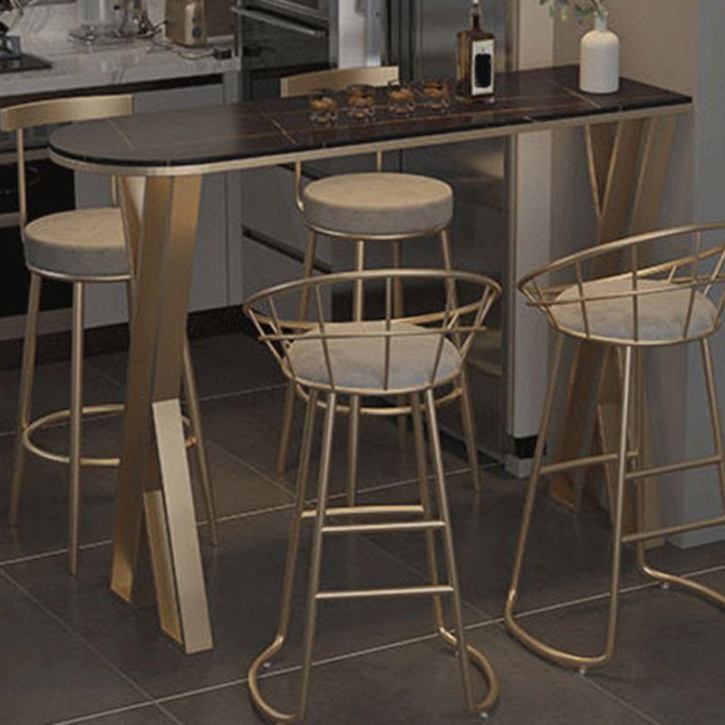 Sintered Stone Bistro Bar Table Metal Base Bar Table for Kitchen