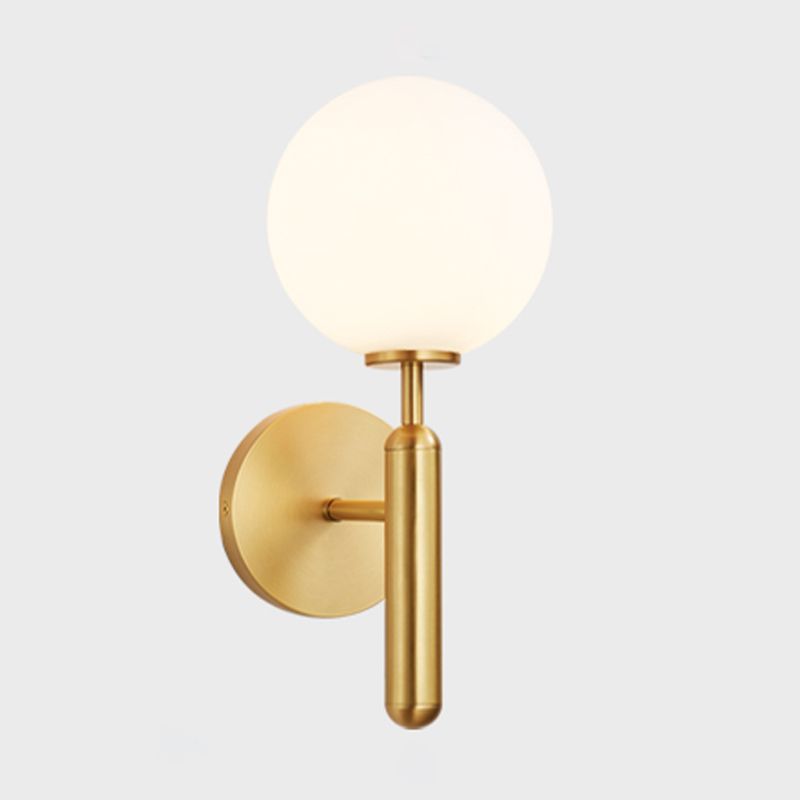 Modern 1 Light Wall Lamp Glass Wall Vanity Lights for Powder Room