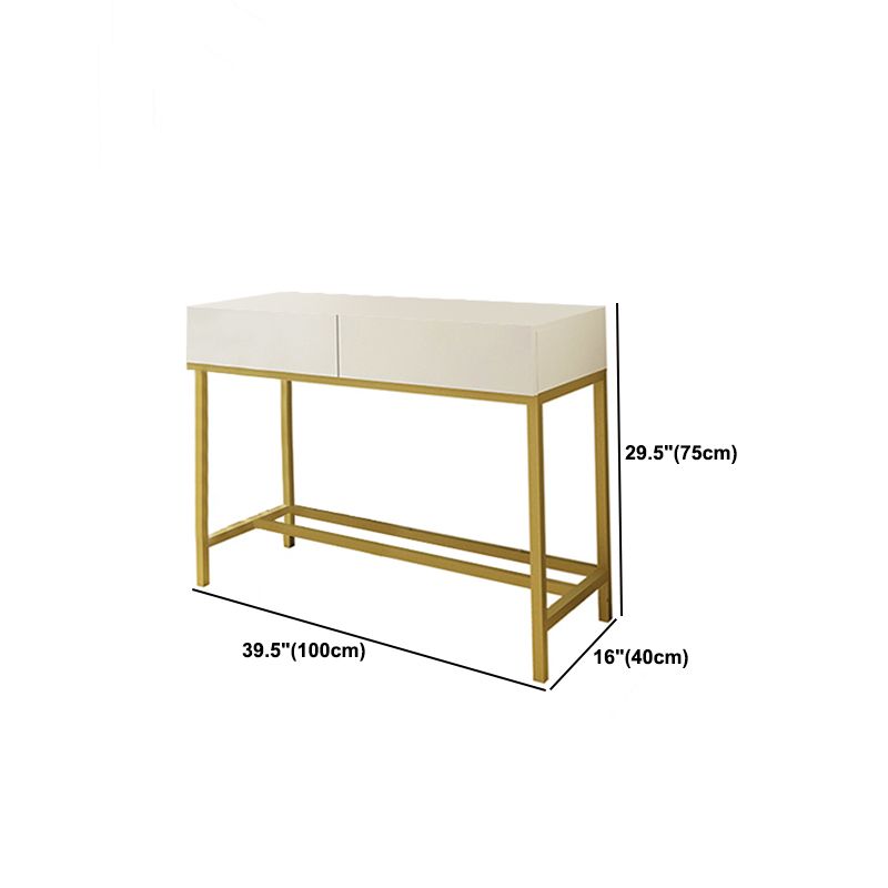 Bright White Makeup Vanity Desk 15.74" Wide Vanity Tables with 2 Storage Drawers