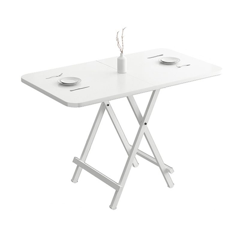 Modern Foldable DiningRoomTableSet with Double Pedestal Base Kitchen Dining Furniture