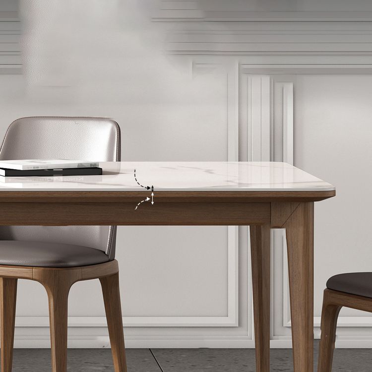 Rectangular Dining Table Set 1/4/5/7 Pieces Dinette Set with Brown Wood Frame