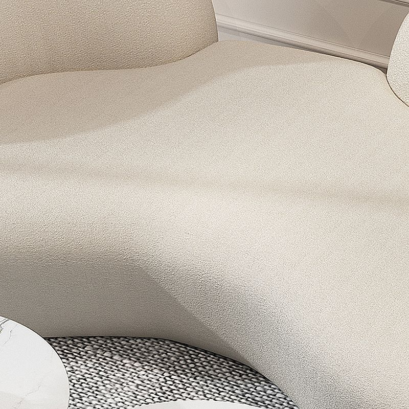Modern Camel Back Sofa 27.56"High Round Arm Sofa for Apartment, White