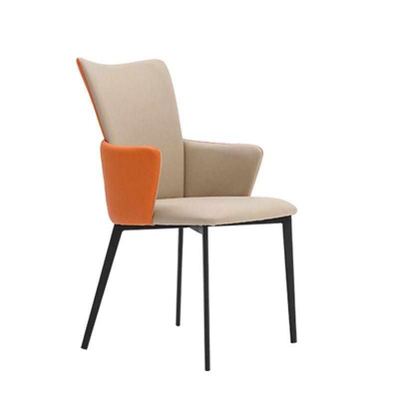 Chaise de salle à manger en métal moderne, chaises de salle à manger en simili cuir pour utilisation au restaurant