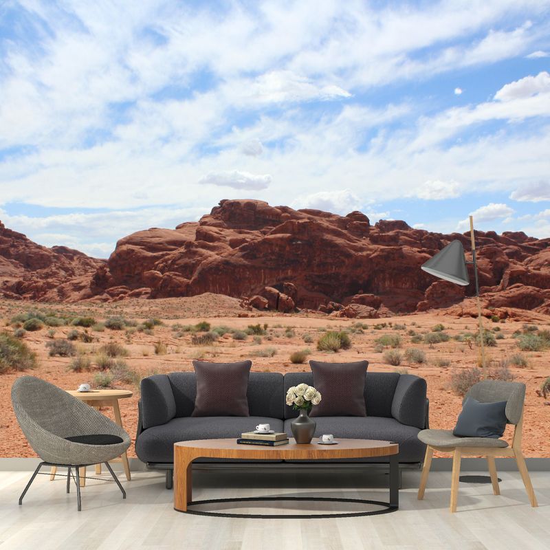 Modern Huge Desert Mural Environment Friendly Wallpaper for Living Room
